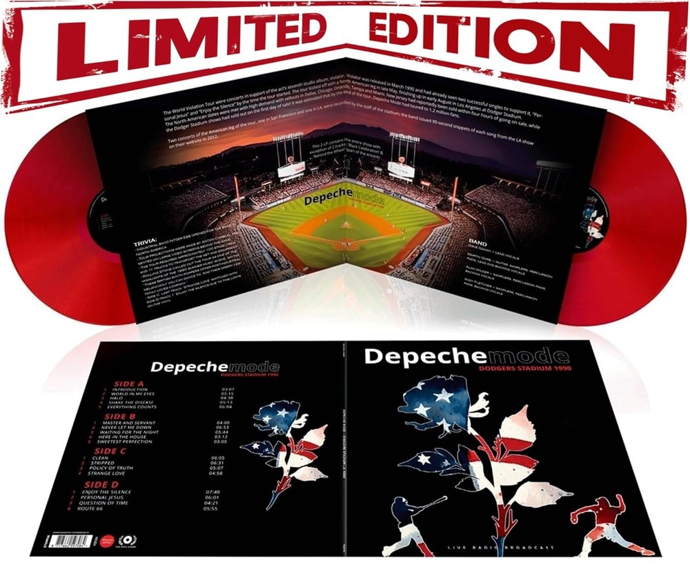 Depeche Mode – Dodgers Stadium 1990 2LP 12″ Red Vinyl Record – Limited Edition