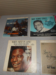 LOT OF 7 VTG NAT KING COLE 45 RPM RECORDS WITH CARDBOARD JACKETS