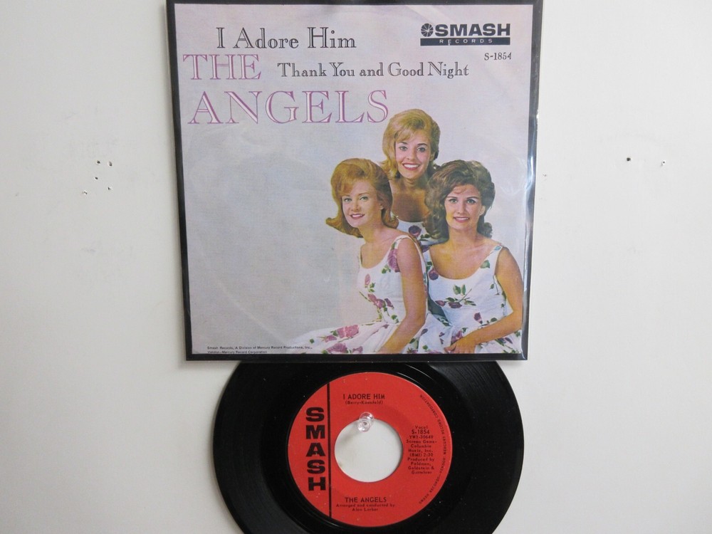 💥 ‚ THE ANGELS ‚ HIT 45 + PICTURE [ I ADORE HIM ] 1963 ! 💥