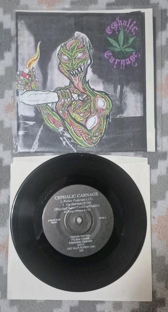 HTF Cephalic Carnage /Deprayved Split 7″ Grindcore Stoner Death Metal