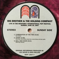 Big Brother and the Holding Co Combination of the Two RSD Black Friday Vinyl LP