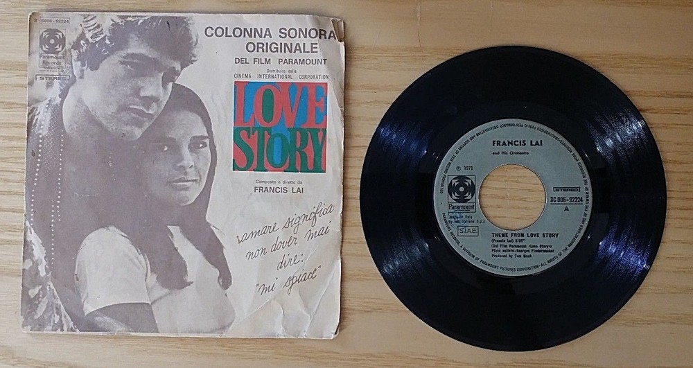638 – 45 giri – FRANCIS LAI – THEME FROM LOVE STORY – SKATING IN CENTRAL PARK