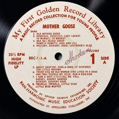 1962 My First Golden Record Library Vol 1 Mother Goose LP BRC-V-1