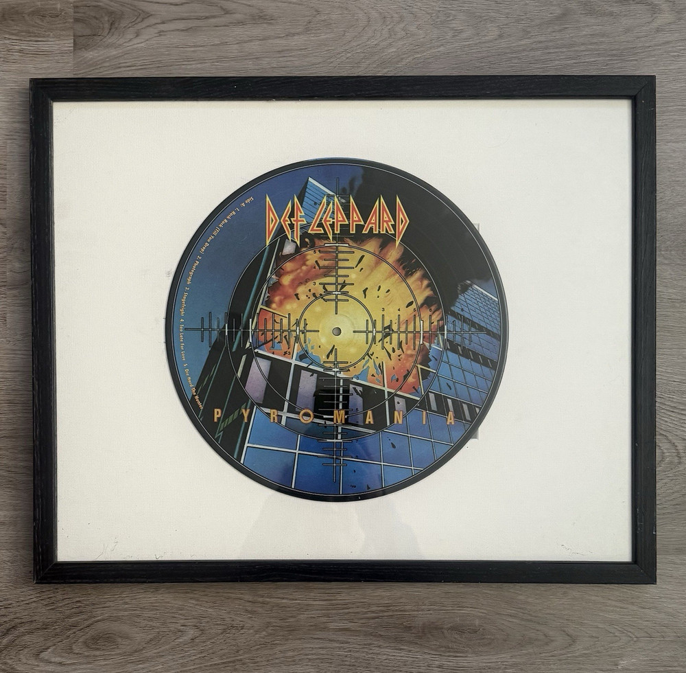Def Leppard Pyromania Picture Disc Framed Vinyl Record Rock Multicolor