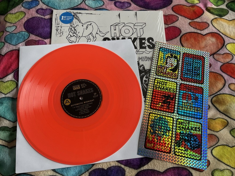 Hot Snakes – “Automatic Midnight” Orange Vinyl (2018 Reissue + Stickers) Sub Pop