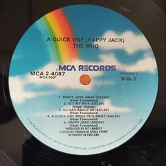 The Who – A Quick One [1980] Vinyl 2xLP Hard Rock Heavy Metal MCA Records