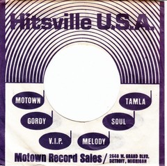 Company Sleeve 45 Motown – White W/ Blue Hitsville U.S.A. Original!
