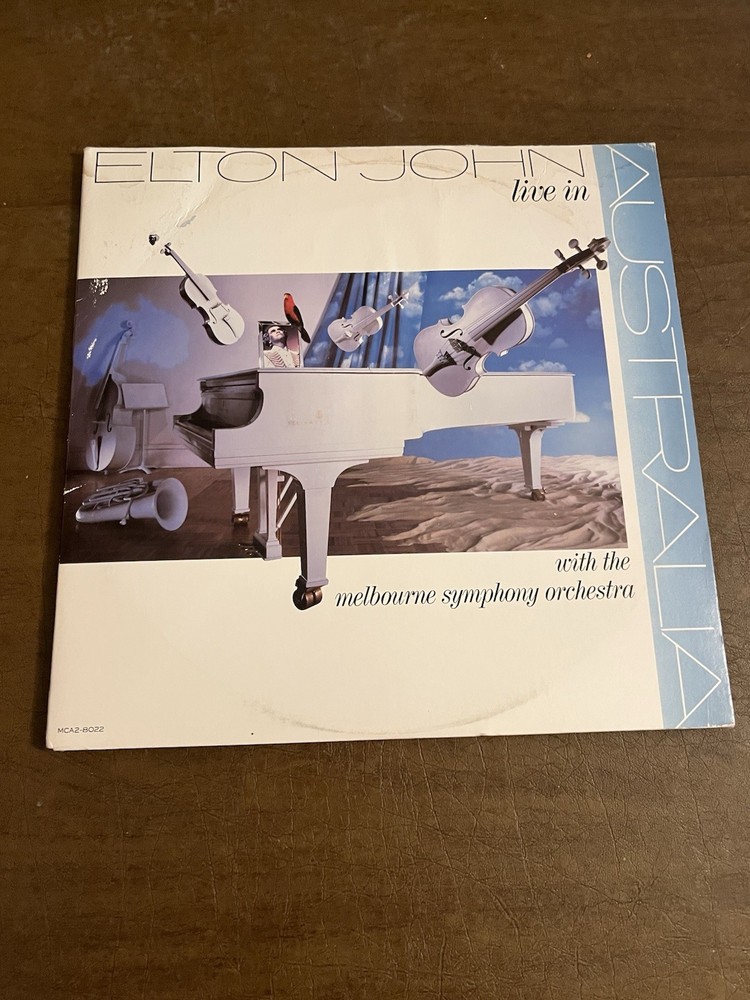 ELTON JOHN „Live In Australia“ Vinyl 2 LPs MCA2-8022 1987 MCA VG+