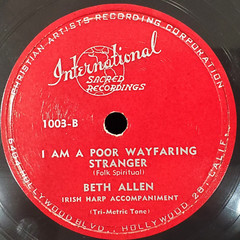 1951 Beth Allen VG 78 RPM 10 in International 1003 Jesus Walked Lone Valley