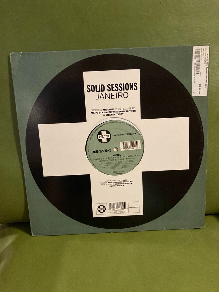 Solid Sessions Janeiro 12” Vinyl Single Positiva Records RARE UK 2002 VG+ trance
