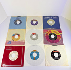 Various Artist Set Of 9 Vinyl Record 45 Singles Heartbreak Hotel 9 To 5 + 7 More