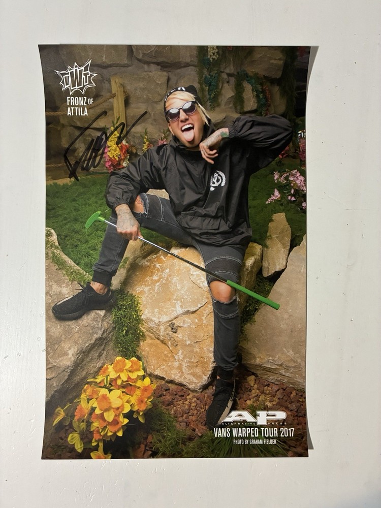 RARE! ATTILA Signed 2017 WARPED TOUR AP 11×17 Poster by FRONZ
