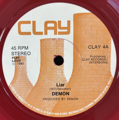 DEMON ‚LIAR‘ 7“ SINGLE CLAY RECORDS CLAY4 1980 UK FIRST PRESS RED VINYL NWOBHM