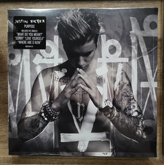 Justin Bieber Purpose 2LP Black Vinyl Record Def Jam Pop, Cardboard Sleeve