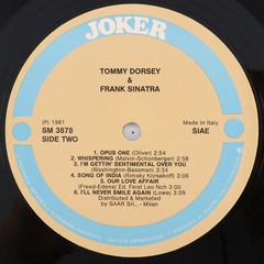 Tommy Dorsey – Frank Sinatra 1981 Compilation 12″ LP Record Joker SM 3878 Italy