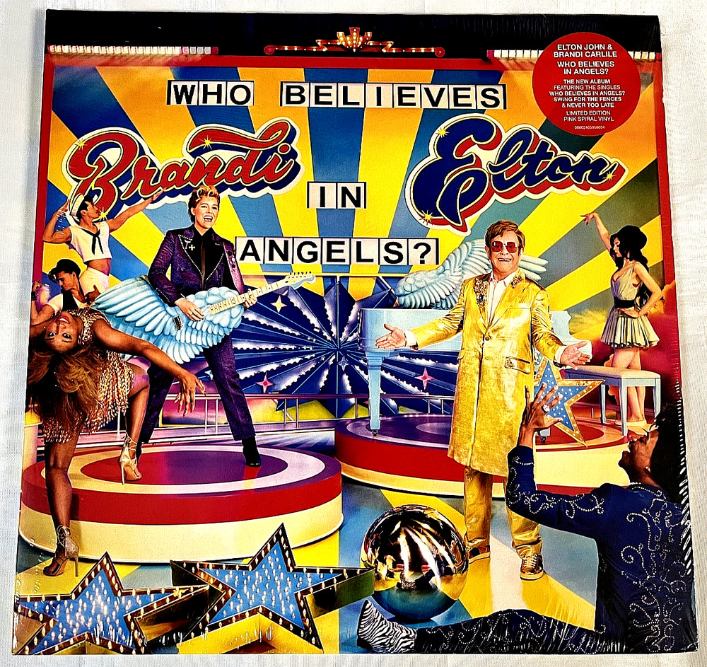 Elton John & Brandi Carlile – Who Believes In Angels? – Pink Spiral Vinyl LP NEW