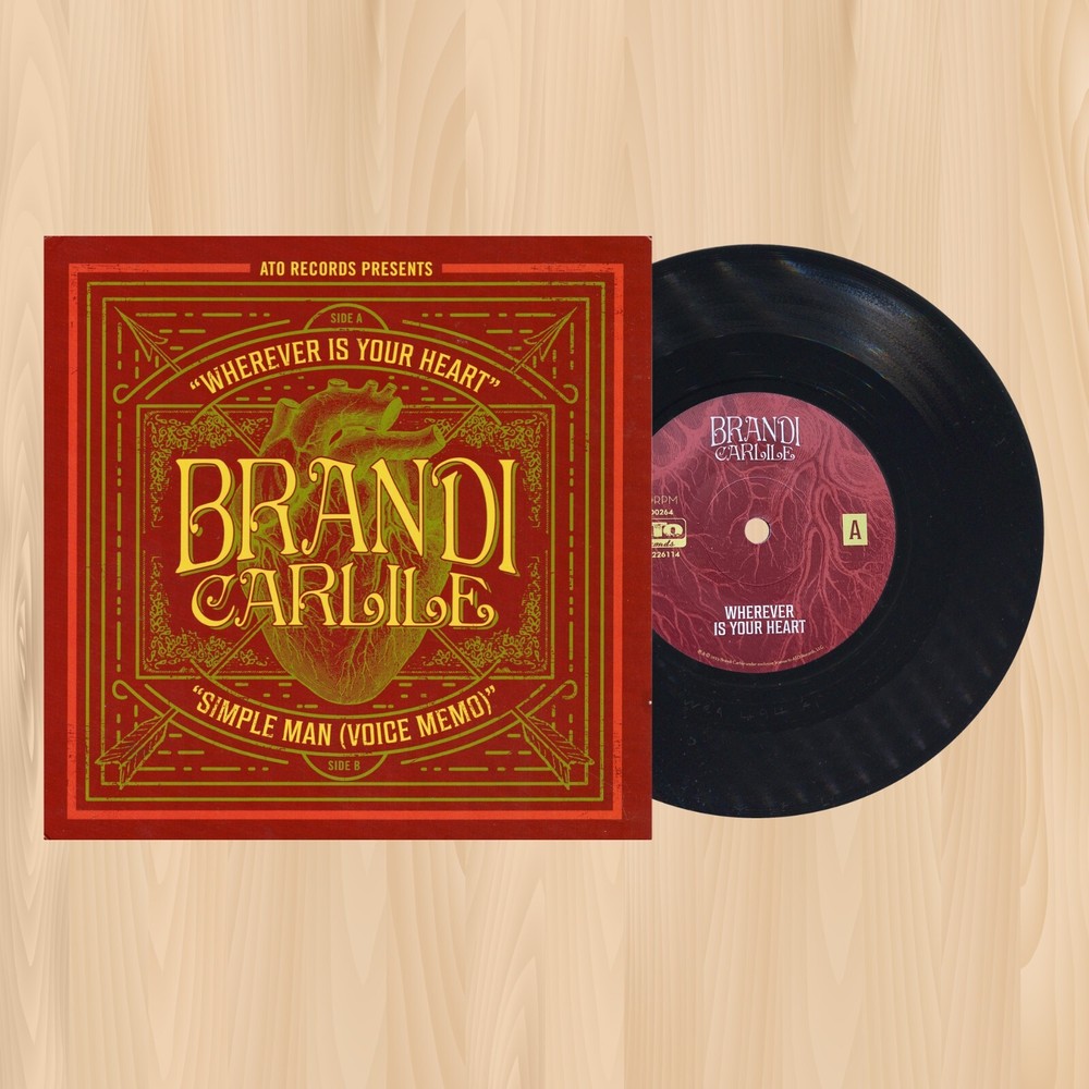 BRANDI CARLILE Wherever Is Your Heart 7″ VINYL RECORD Simple Man VOICE MEMO 0627