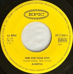 AGNETHA FÄLTSKOG (ABBA) -Following- Very Rare Original German 7” +Pic Sleeve