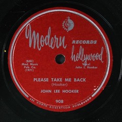 JOHN LEE HOOKER: please take me back / love money can’t buy MODERN Single 78 RPM