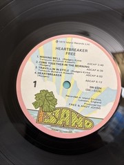 Free Heartbreaker LP Island Records 1973 Early Pressing EX/VG+