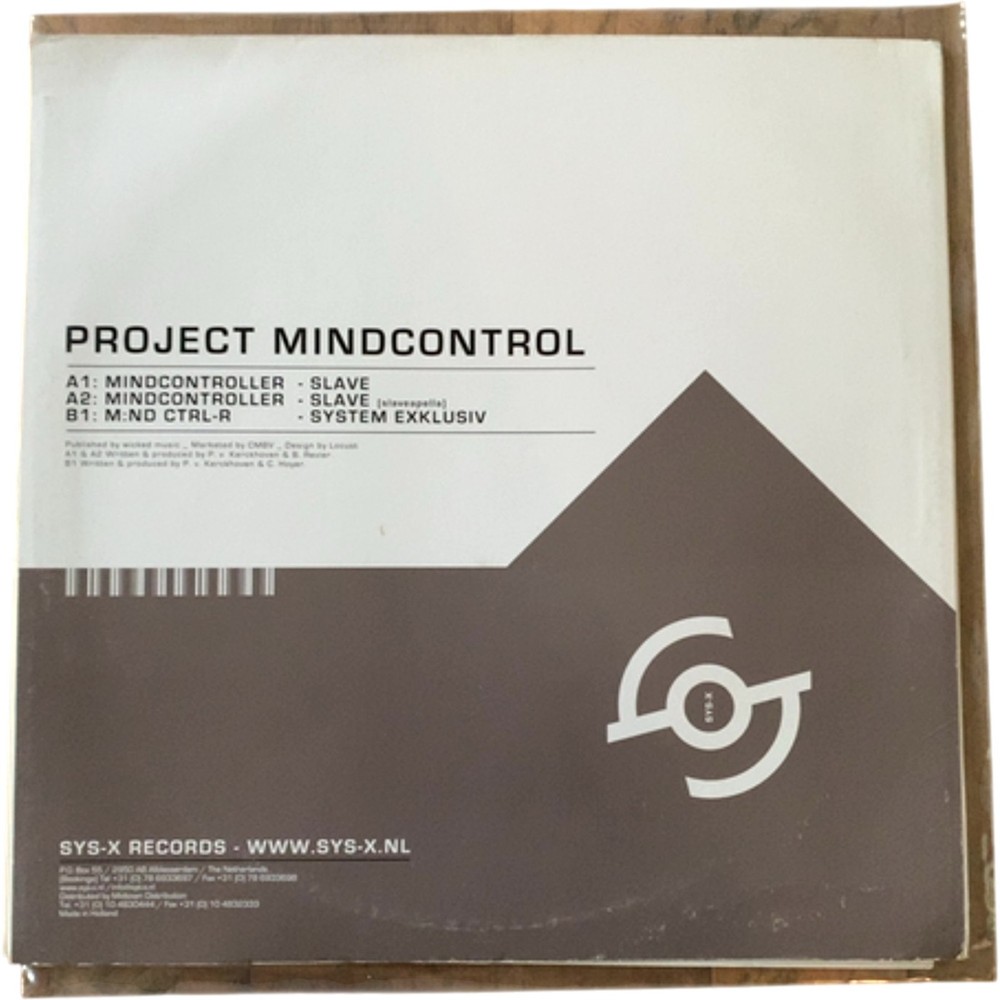 Project Mindcontrol Mindcontroller Vinyl Record Sys-X Records Electronic
