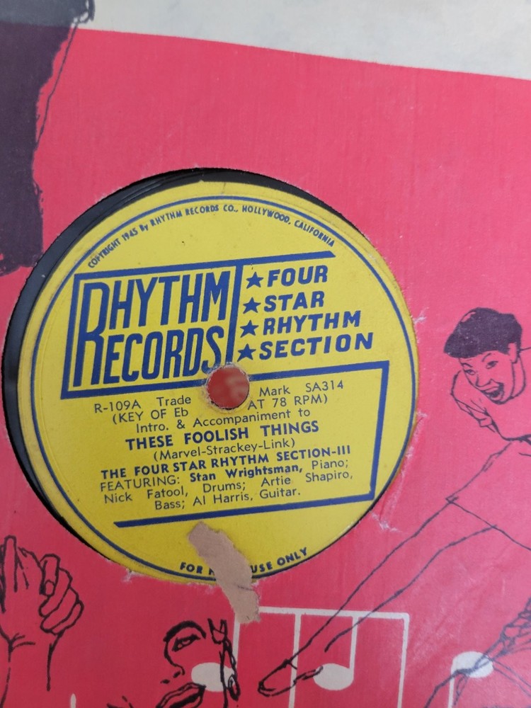 Four Star Rhythm Section – These Foolish Things 78 RPM 1945 Rhythm Records Jazz