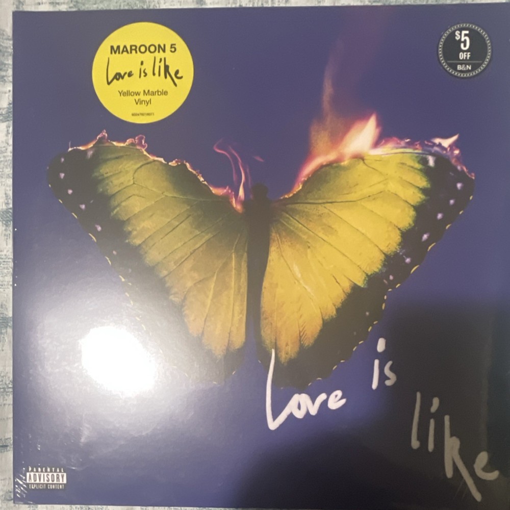Maroon 5 Love is Like LP Yellow Marble Vinyl Record