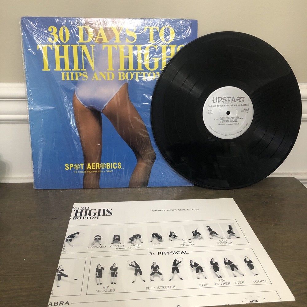 30 Days to Thin Thighs Hips And Bottom Vtg Vinyl Spot Aerobics Records 1983