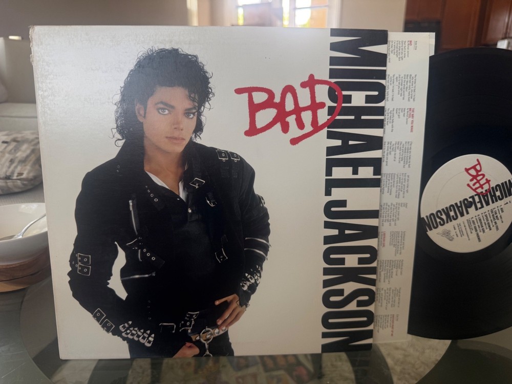 MICHAEL JACKSON ~ BAD ~ 1987 Epic First Press NEAR MINT NM/NM- VINYL LP NICE!!!