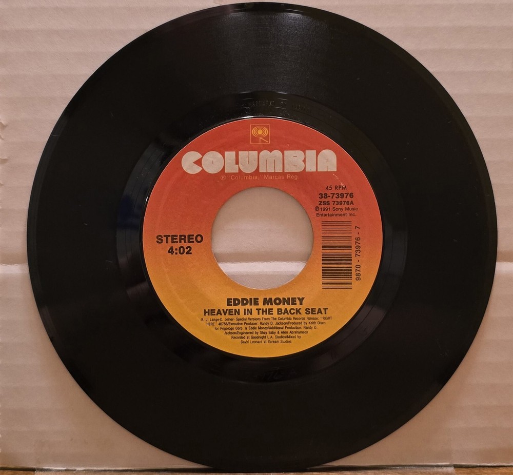 Eddie Money – Heaven In The Back Seat / Fire And Water – 1991 Columbia Records