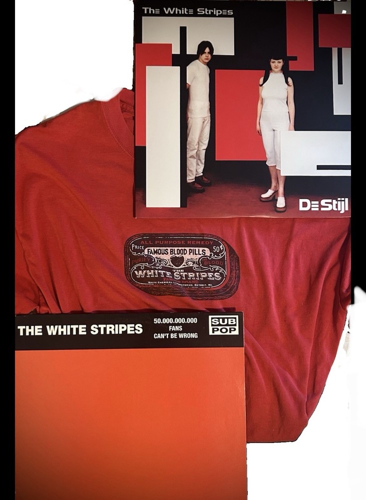 The White Stripes Vinyl Set 🎸 De Stijl LP + 50,000,000,000 Fans LP + T-Shirt