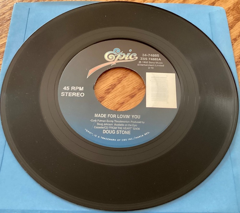 Doug Stone “Made For Lovin‘ You / She’s Got A Future In Movies“ 7″ 45 rpm record