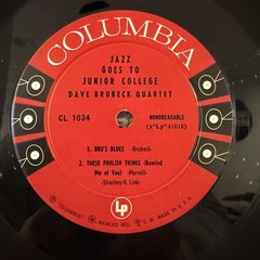 Dave Brubeck Quartet Jazz Goes To Junior College Vinyl LP Columbia CL 1034 6 Eye