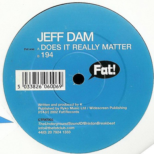 Jeff Dam – Does It Really Matter / 194 (12″) (Very Good Plus (VG+)) – 4168934580