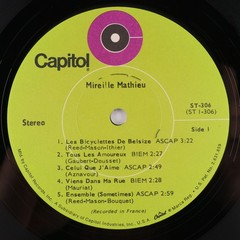 Mireille Mathieu Self Titled 1969 Stereo French Folk 12″ LP Vinyl Record ST-306