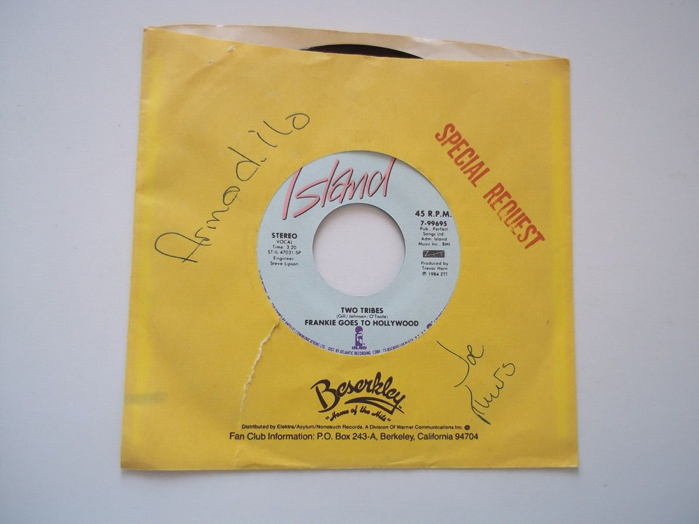 FRANKIE GOES TO HOLLYWOOD – Two Tribes / One Feb Friday – 45 RPM 7″ Record 1984