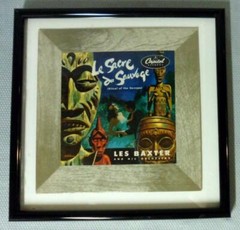 Art Deco Tiki Bar Les Baxter Le Sacre du Sauvage 33 RPM Framed Record