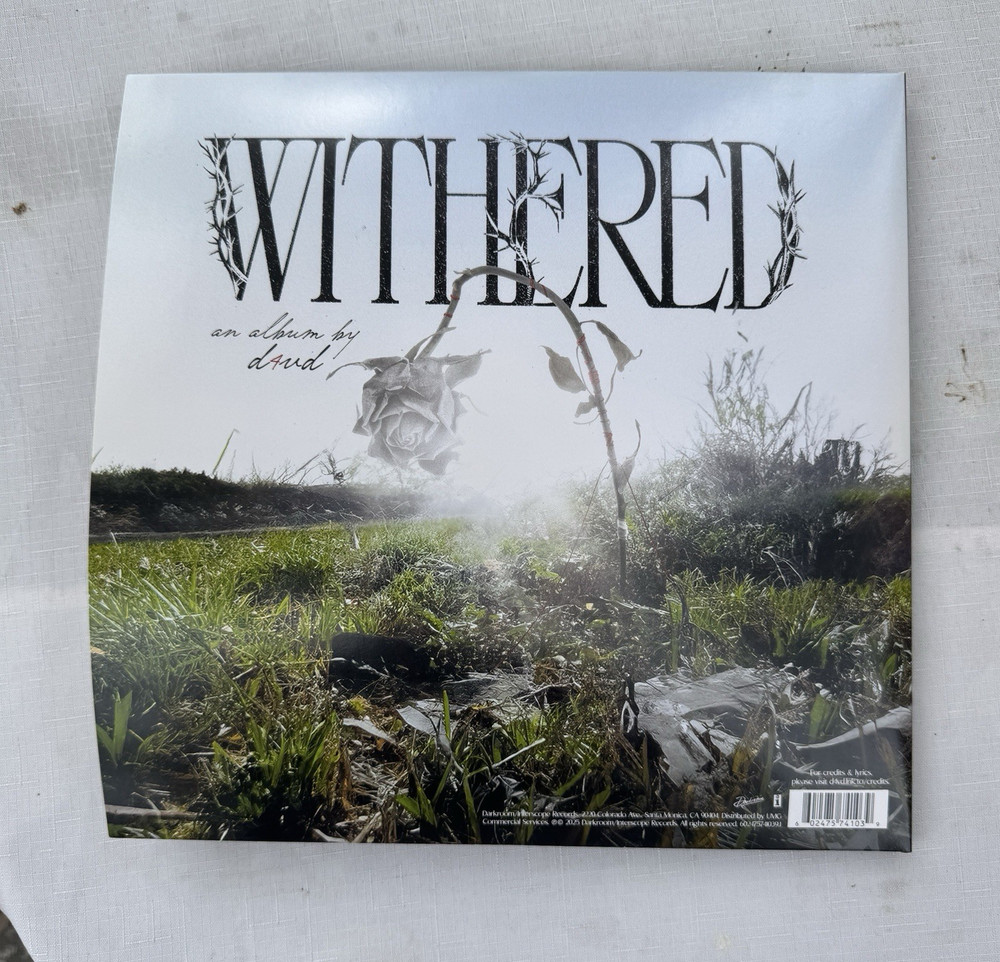 d4vd WITHERED 12″ Vinyl White/Black/Gray Pop Record With signed paper