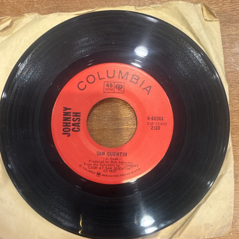 Johnny Cash San Quentin/A Boy Named Sue Columbia 4-44944 7″ 45 RPM Single