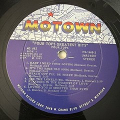 The Four Tops Greatest Hits MS 662 Vinyl LP Best Of Motown 1967