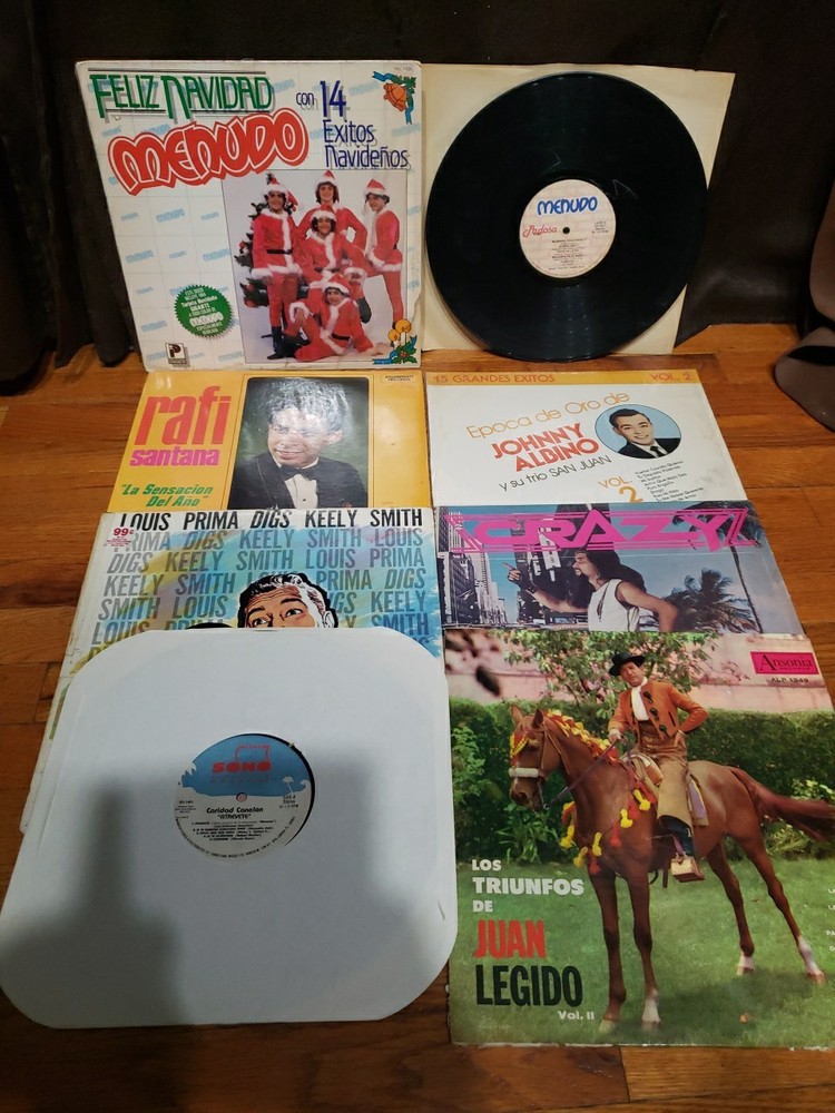 Lot 8 Latin Spanish Vinyl Records Ranchera Pop Menudo Canelon Santana Albino