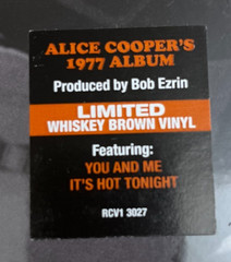 ALICE COOPER – LACE AND WHISKEY WHISKEY BROWN VINYL RHINO ROCKTOBER 2018 AS IS
