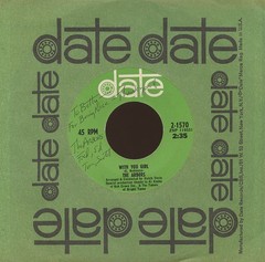Rare Pop Rock 45 – The Arbors – With You Girl – Date # 2-1570 – AUTOGRAPHED